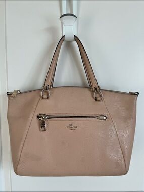 Coach Prairie Satchel Beige‎ in Pebbled Leather Tote ( Style 34340)